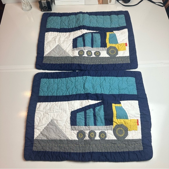 Other - 2000s Pottery Barn Kids Construction Truck Quilt Shams |100% CottonBoys Nursery